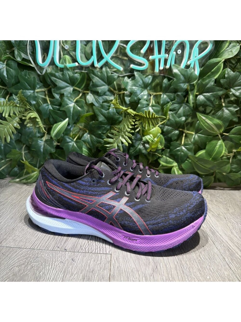 Asics Gel-Kayano 29 Womens Size 9 Black Purple Athletic Running Shoes Sneakers